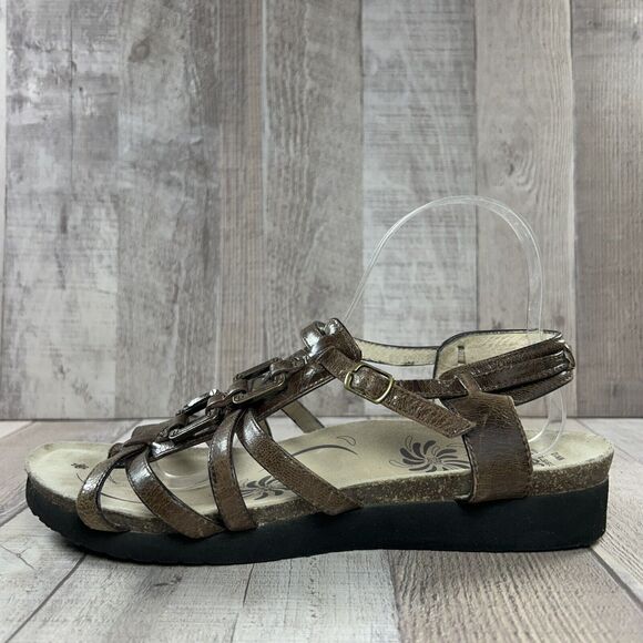 Abeo Biosystem Women's Strappy Sandal Leather Ankle Strap Buckle Brown Size 10 - Picture 7 of 15